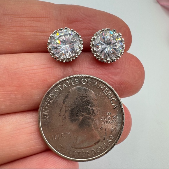 Chunky CZ Stud Earrings Regency Princesscore Regal Royal - Picture 6 of 9